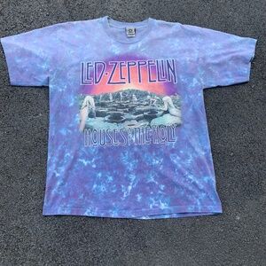Vintage Led Zeppelin Liquid Blue Tie Dye XL Rock/Band